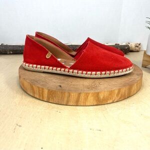 Anthropologie | Verbenas Carmen Sandals in Red Suede Size 39/8